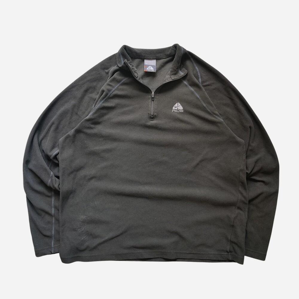 Nike ACG quarter zip khaki green long sleeve thermal